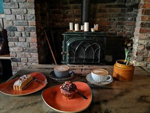 Cakes and coffee at The Nut and Nettle in Bridlington