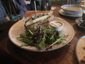 Tofu sandwich with soup (incredible!)   at The Nut and Nettle in Bridlington