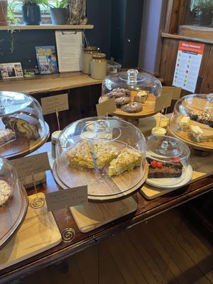 About 1/2 of the cake selection!  at The Nut and Nettle in Bridlington