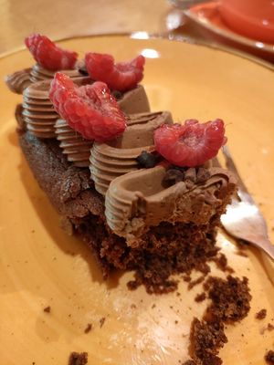 Chocolate brownie at The Nut and Nettle in Bridlington