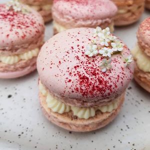 Rose & Elderflower Macaron  at The Nut and Nettle in Bridlington