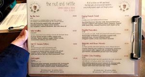Vegan menu  at The Nut and Nettle in Bridlington