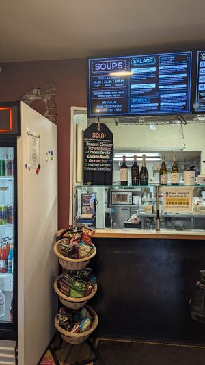 Soup options clearly labeled at Süp in Reno