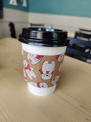 Cute cups! at Amangela's Sandwich & Bagel House in Big Bear Lake