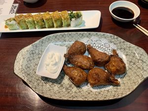 Veggie delight roll and vegan wings  at Yanagi Sushi in Gilbert