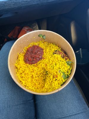 Half full bowl with basically just rice!!!   at Mudsharks Coffee Bar in Courtenay