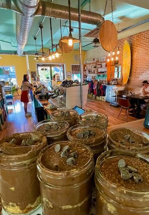 Vegan Mocha Chocolate Cake jar at Mudsharks Coffee Bar in Courtenay