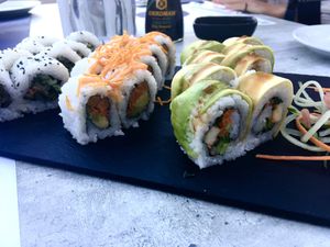 Vegan sushi platter at Hippocampus in Protaras