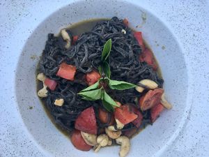 Black bean pasta at Hippocampus in Protaras
