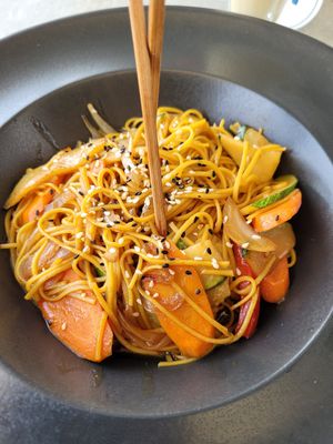 Sesame noodles (vegan) at Hippocampus in Protaras