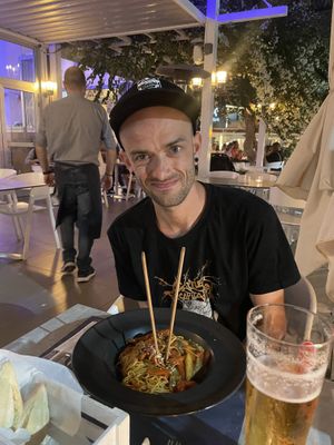 Vegan noodles in Asian sauce   at Hippocampus in Protaras