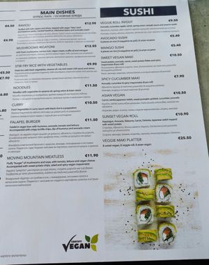 Menu at Hippocampus in Protaras