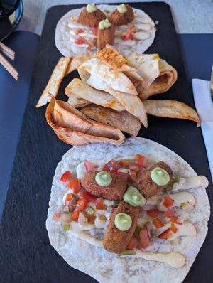 Falafel taco starter at Hippocampus in Protaras