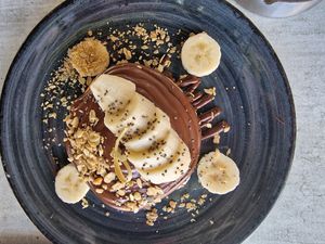 Pancakes with praline and babar at Hippocampus in Protaras