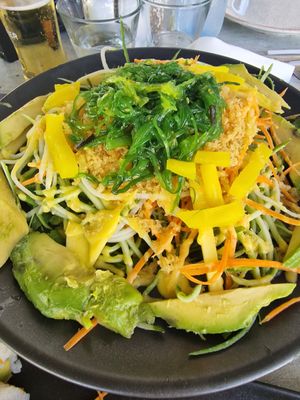 Avocado salad with mango sauce at Hippocampus in Protaras