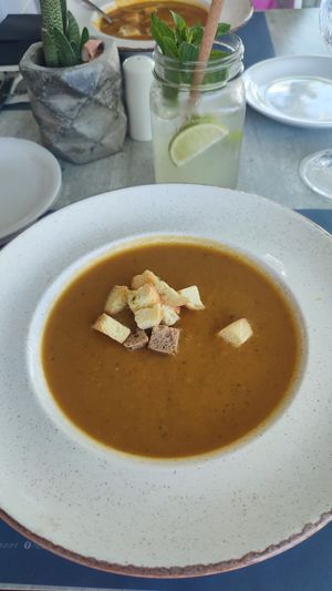 Vegan mediterran soup at Hippocampus in Protaras