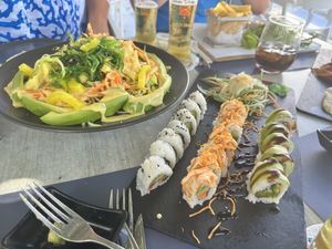 Mango salad with seaweed. Sushi   at Hippocampus in Protaras