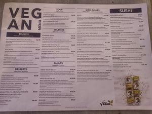 Vegan menu at Hippocampus in Protaras