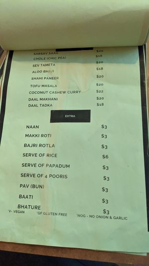 Menu  at Twin Flames in Ellenbrook