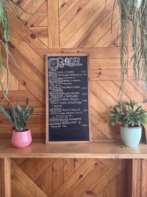 Bagel menu  at A-Frame Oasis in El Palmar De Vejer