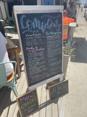 Main menu  at A-Frame Oasis in El Palmar De Vejer