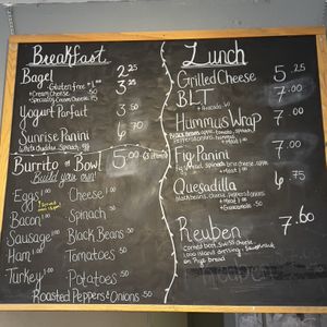 Menu  at Milagros Coffee House in Alamosa