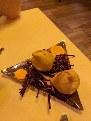 Punjabi samosas - best samosa filling I have personally ever tasted at Ital India in Venice