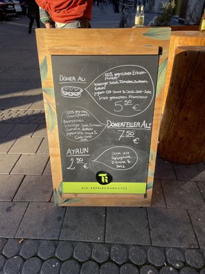 Menu at Etyok Vegan Kebab in Nuremberg