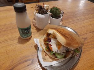 Vegan ayran and doner at Etyok Vegan Kebab in Nuremberg