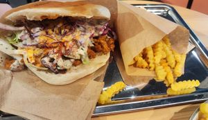 Etyok and fries at Etyok Vegan Kebab in Nuremberg