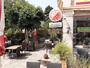 Outdoor seating at Abyssinia in Sion