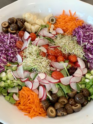 First course colorful salad  at Plant Life Journey Retreats in South Haven