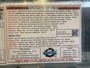 Vegan menu   at Pie Hole in Denver