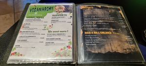The "vegan" page of the menu at Oud Egypte in Heist-op-den-berg