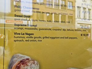 Vegan option at Cropains in Bruges