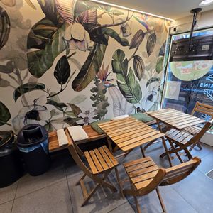 Interior - 2 tables inside at Cropains in Bruges