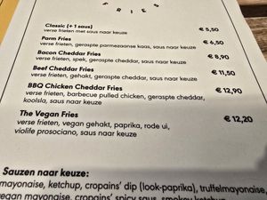 Vegan fries at Cropains in Bruges