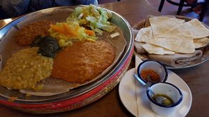 Vegetarian (but actually vegan) mixed platter for 2 at Blue Nile in Munich
