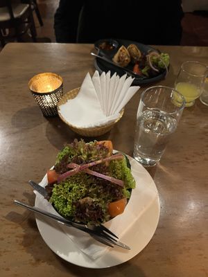 Salat and (vegetarian) starter   at Blue Nile in Munich