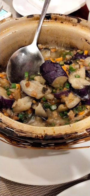 Claypot eggplant  at Lotus Pond Vegetarian in Petaling Jaya