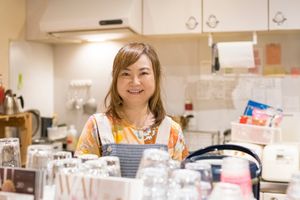 Shop owner at Jumonji Cafe 十文字カフェ in Kuroishi