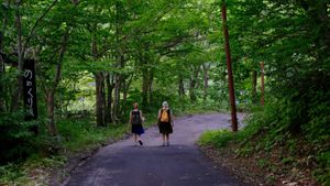 road to onsen at Aoni Onsen in Kuroishi
