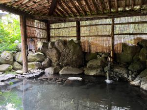 outdoor bath at Aoni Onsen in Kuroishi