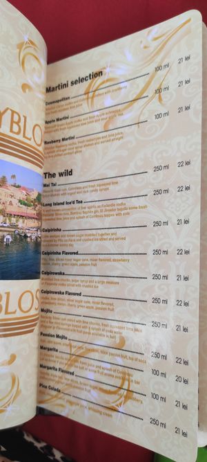 Menu 8 at Byblos in Constanta