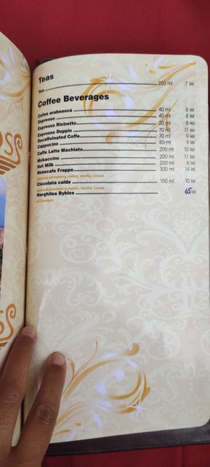 Menu 5 at Byblos in Constanta