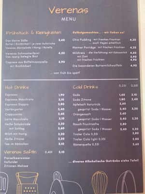 Drinks at Verenas in Innsbruck