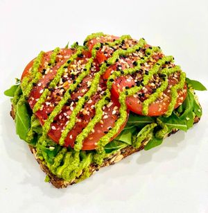 Avocado Margarita Toast at Vegunti in Morganville