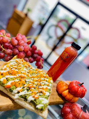 Cloud 9 Flatbread and Marvel Juice
 at Vegunti in Morganville