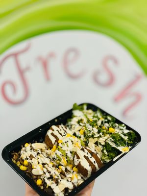 Protein Bowl with Falafels at Vegunti in Morganville