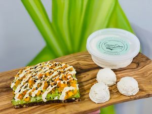 Salsa Power Toast at Vegunti in Morganville